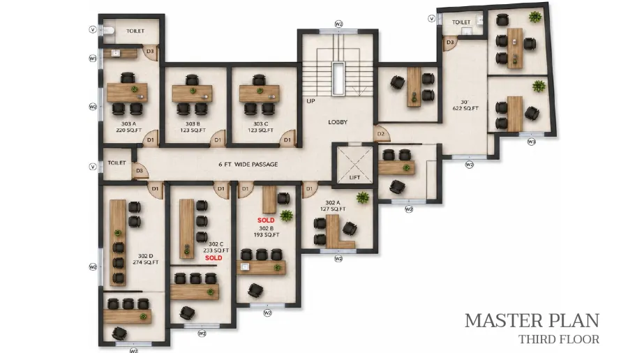 Third floor plan of Falashree